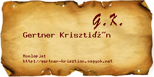 Gertner Krisztián névjegykártya
